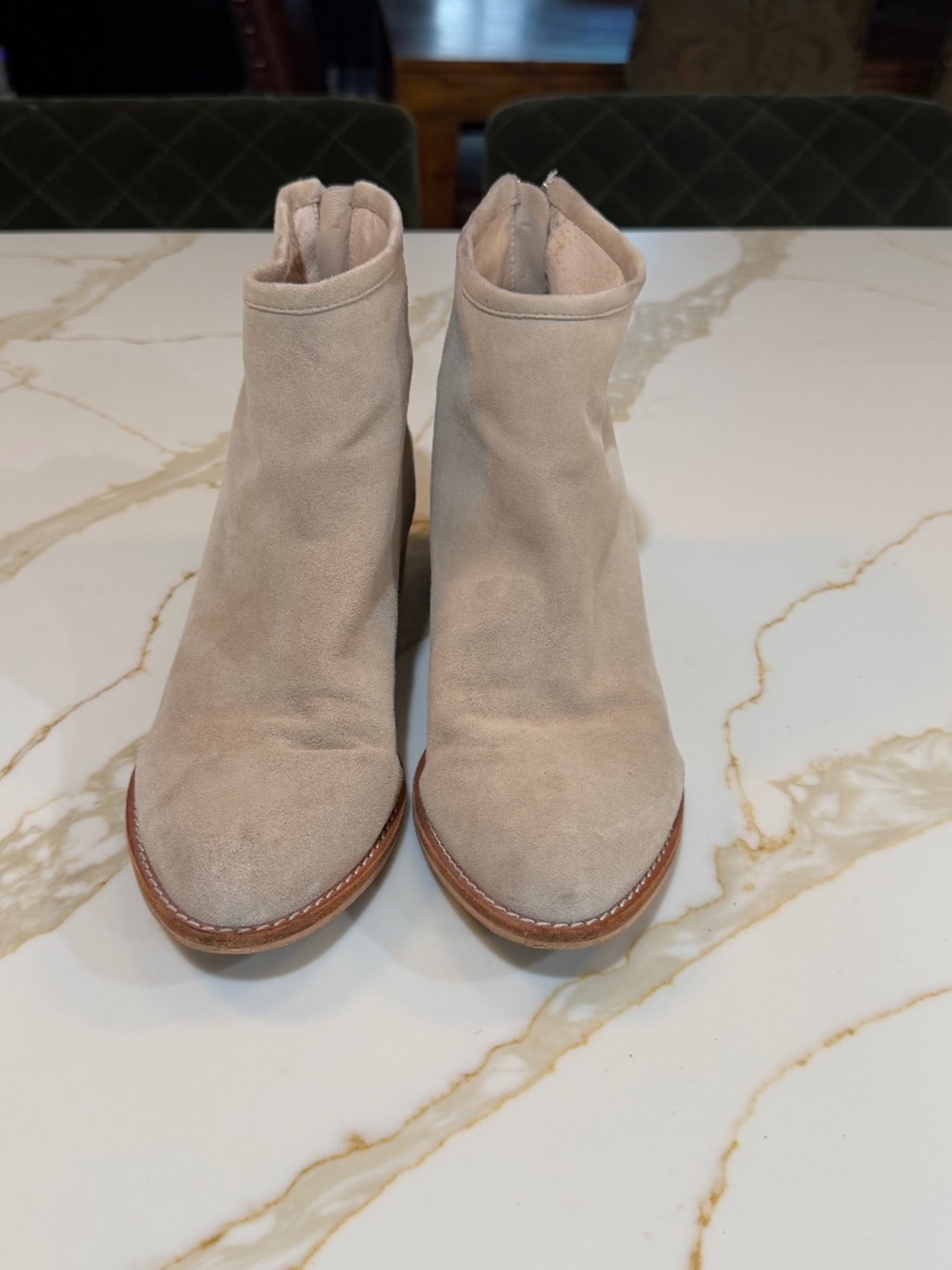 Stone Faux Suede Ankle Boots